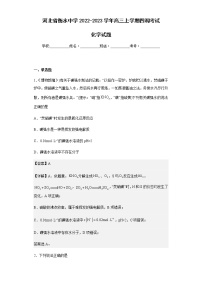 2022-2023学年河北省衡水中学高三上学期四调考试化学试题含解析