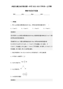 2022-2023学年内蒙古通辽市开鲁县第一中学高一上学期期末考试化学试题含解析