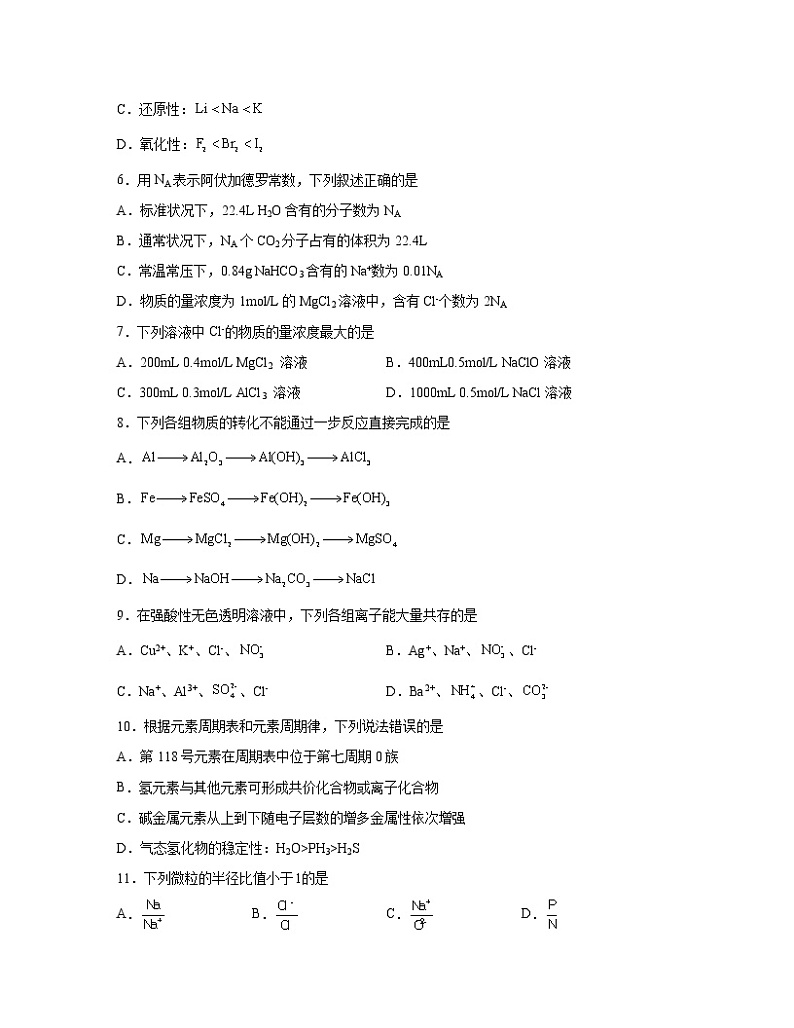 2022-2023学年山东省临沂市高一上册期末化学专项提升模拟题（AB卷）含解析第2页