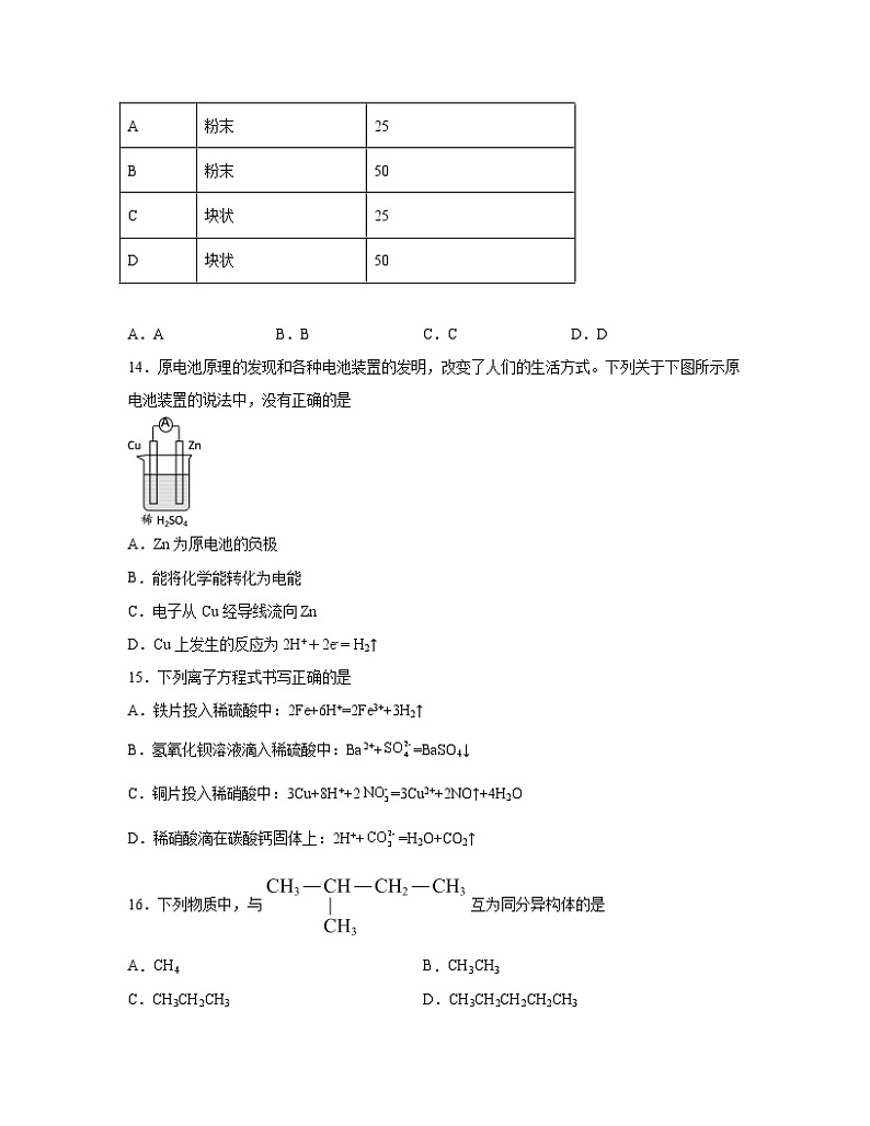 2022-2023学年北京市海淀区高一下册期末化学专项提升模拟题（AB卷）含解析03