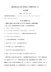 湖南省长沙市雅礼实高2022-2023学年高三下学期月考卷（六）化学试题（Word版含答案）