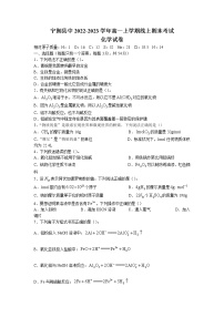 2022-2023学年宁夏青铜峡市宁朔县中高一上学期线上期末考试化学试题（Word版含答案）