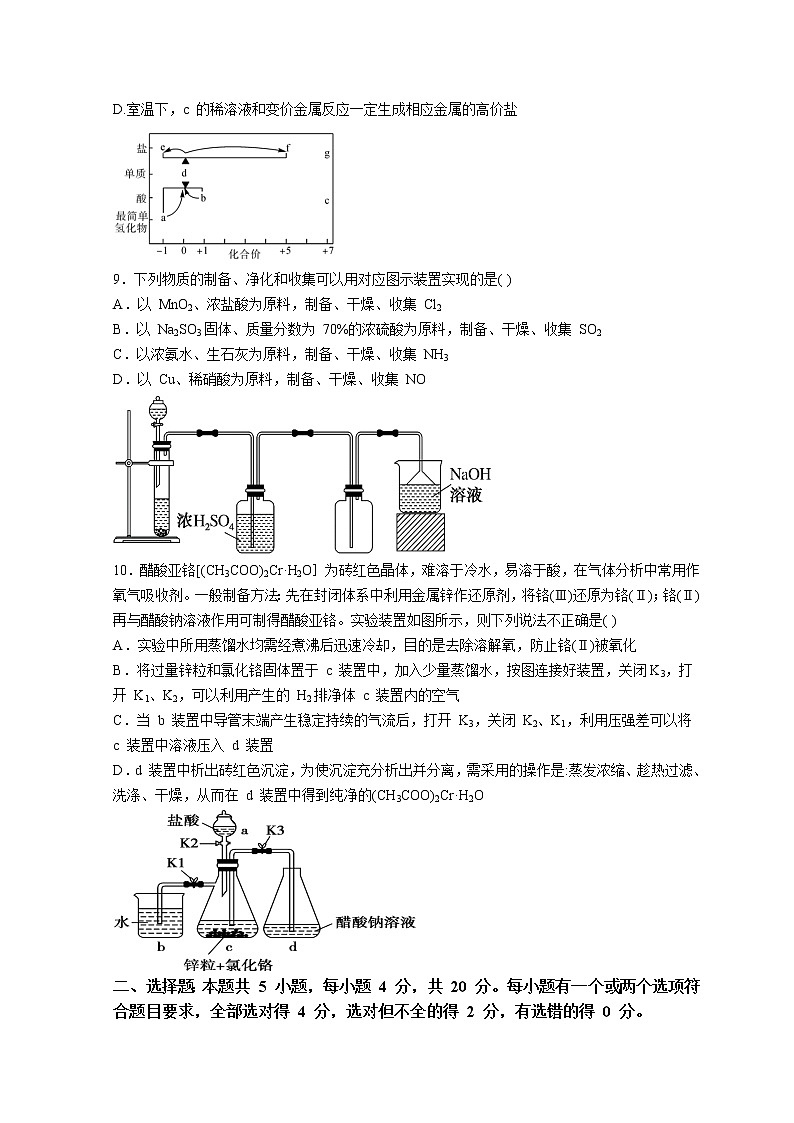 山东师范大学附属中学 2022-2023 学年高一上学期学科水平自我诊断化学试题 word版03