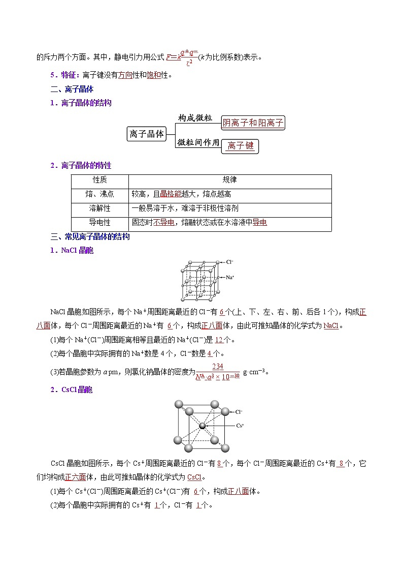 课时18   离子晶体、过渡晶体和混合晶体（精讲）-高二化学精讲精练（人教2019选择性必修2）02