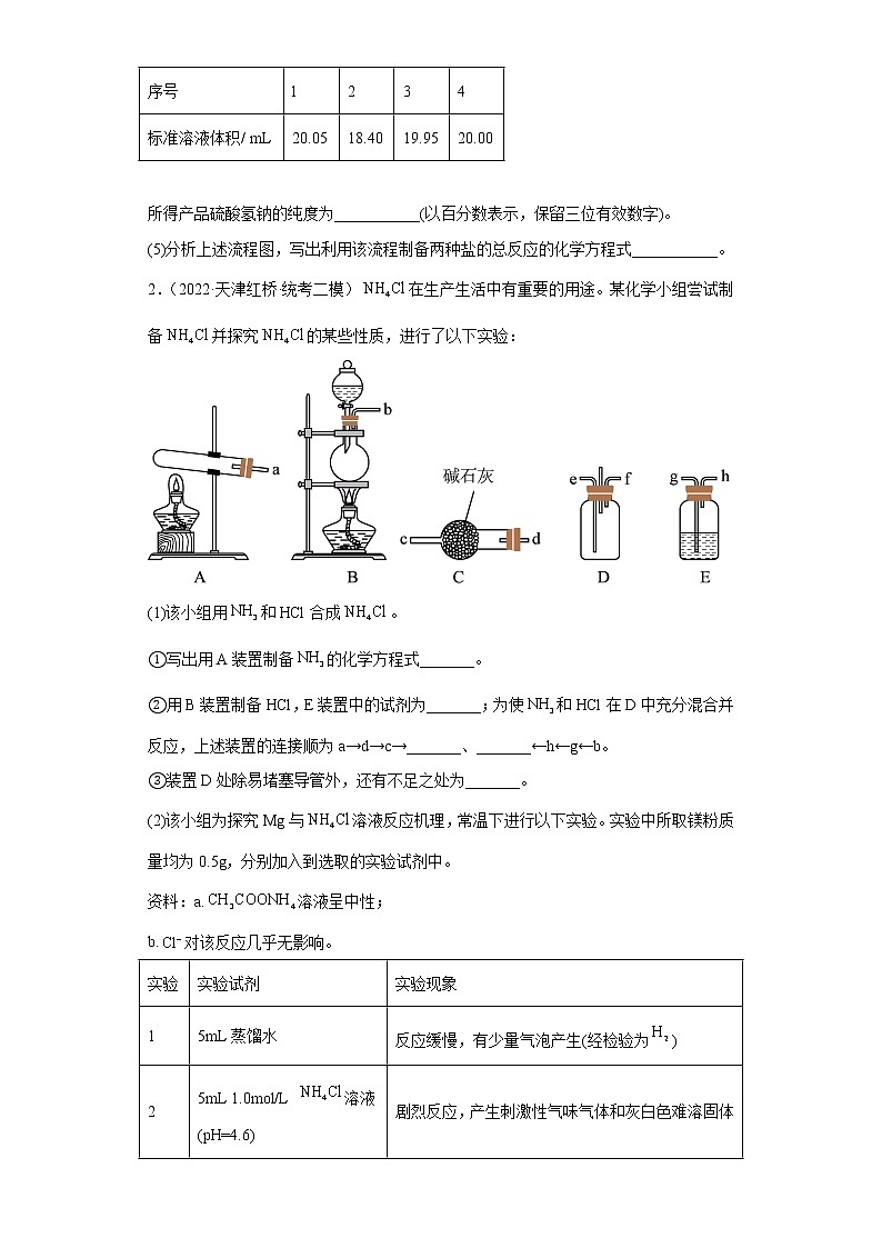 天津市红桥区2020届-2022届高考化学三年模拟（二模）试题汇编-非选择题第2页