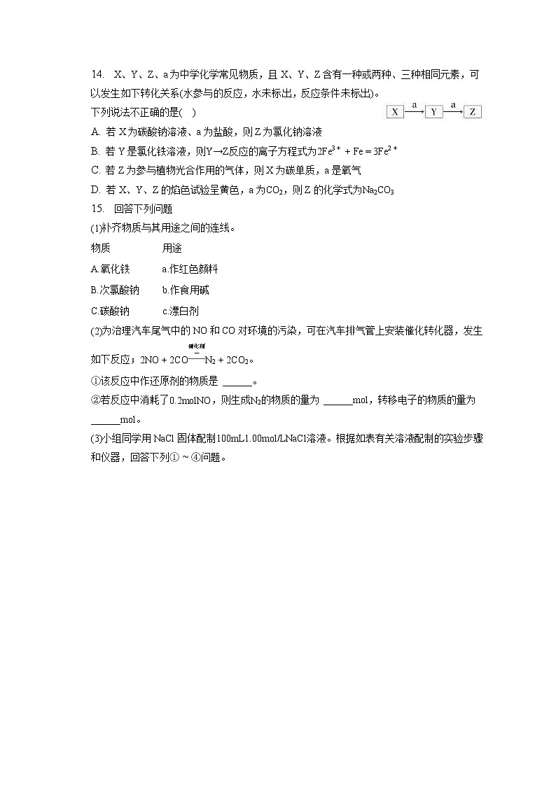 2022-2023学年北京市大兴区高一（上）期末化学试卷（含答案解析）03
