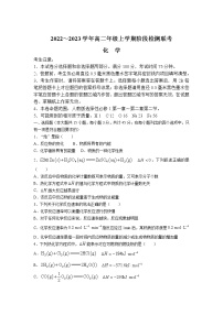 2022-2023学年安徽省马鞍山市高二上学期阶段联考化学试题（含部分解析）（Word版）