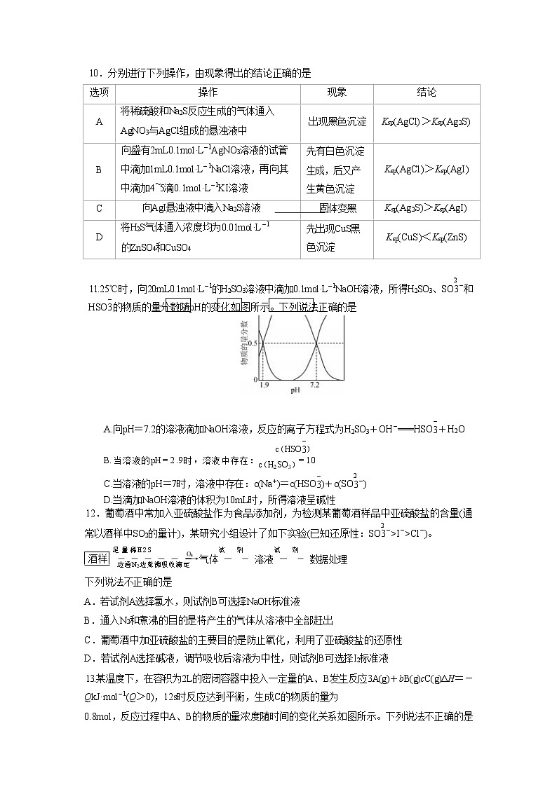 2022-2023学年江苏省淮安市涟水第一高级中学高二上学期12月阶段检测化学试卷（Word版含答案）第3页