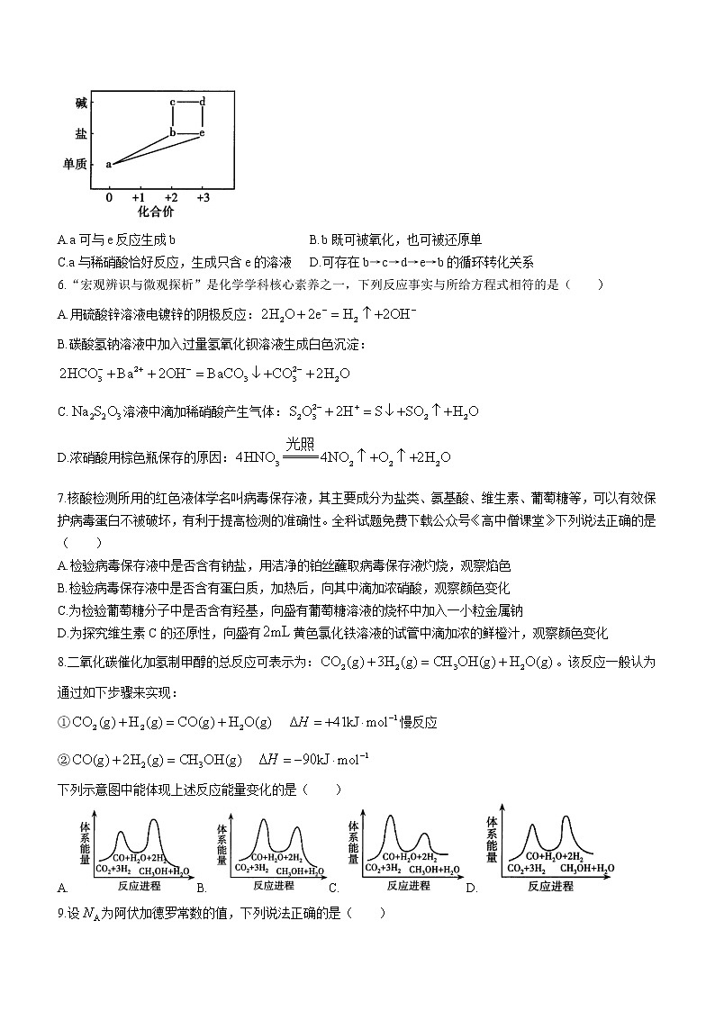 2023太原高三上学期期末测试化学含答案02