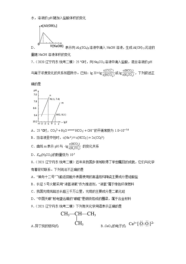 辽宁省丹东市2020届-2022届高考化学三年模拟（二模）试题汇编-选择题03