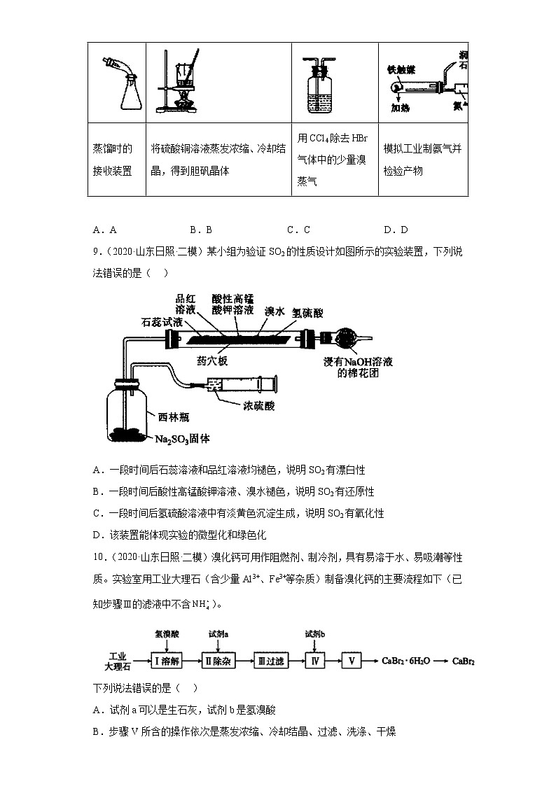 山东省日照市2020届-2022届高考化学三年模拟（二模）试题汇编-选择题第3页