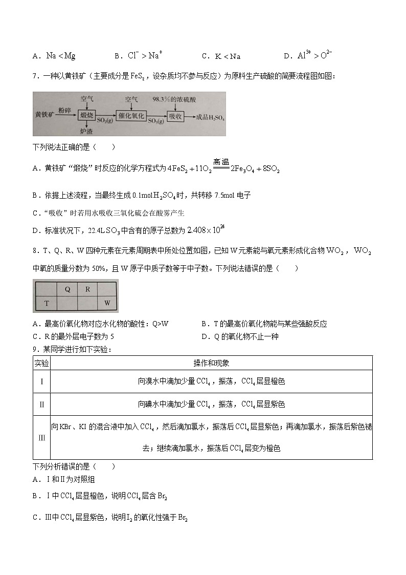 河北省承德市2022-2023学年高一上学期期末考试化学试题(含答案)02