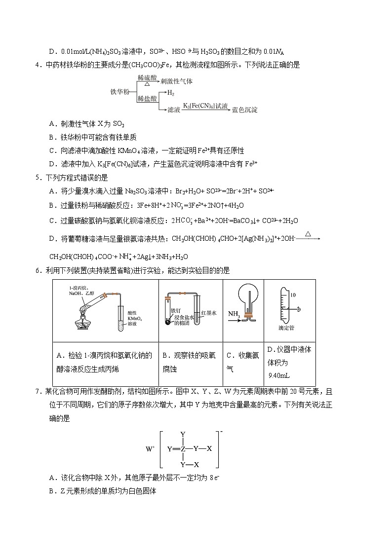 2023年高考第一次模拟考试卷：化学（福建B卷）（考试版）(1)第2页