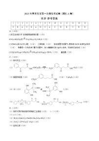 2023年高考第一次模拟考试卷：化学（湖北A卷）（参考答案）