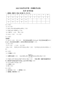 2023年高考第一次模拟考试卷：化学（辽宁A卷）（参考答案）