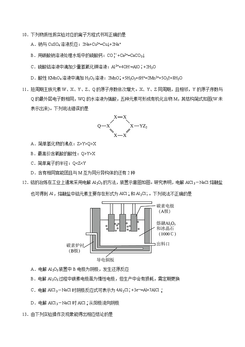 2023年高考第一次模拟考试卷：化学（全国甲卷理综A卷）（考试版）版(1)02