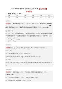 2023年高考第一次模拟考试卷：化学（天津A卷）（参考答案）