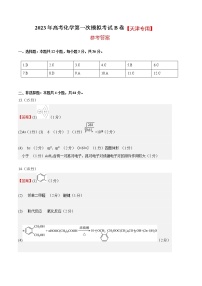 2023年高考第一次模拟考试卷：化学（天津B卷）（参考答案）