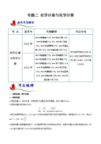 专题二 化学计量与化学计算- 2023 高考化学二轮复习讲与练(全国通用)