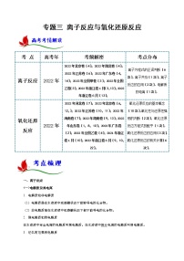 专题三 离子反应与氧化还原反应- 2023 高考化学二轮复习讲与练(全国通用)