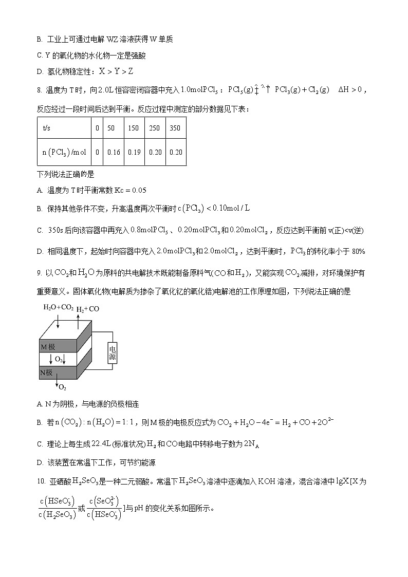 湖南省怀化市2022-2023学年高二上学期期末考试化学试题无答案第3页