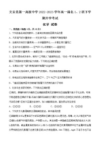 河北省文安县第一高级中学2022-2023学年高一清北1、2班下学期开学考试化学试题