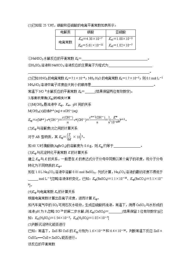 专题17　电离常数、水解常数、溶度积常数的应用第2页
