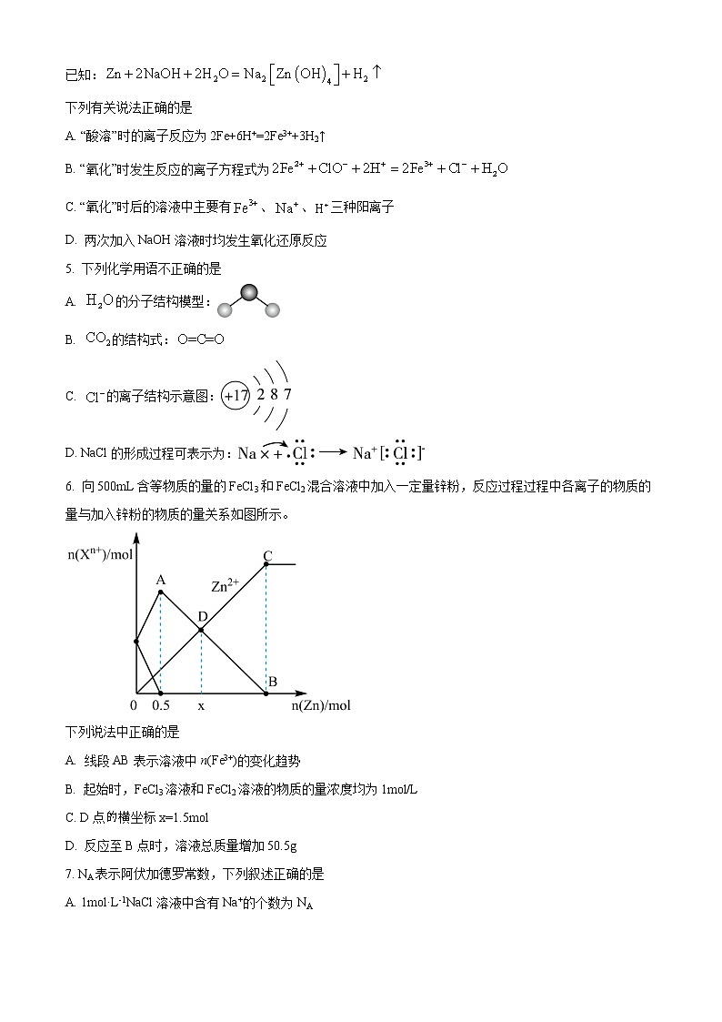山东省临沂第一中学2022-2023学年高一上学期期末化学试题无答案第2页
