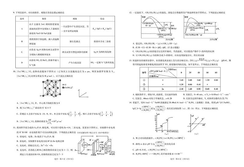 2022-2023学年重庆市顶级中学高三下学期2月月考化学-试卷  PDF版无答案第2页