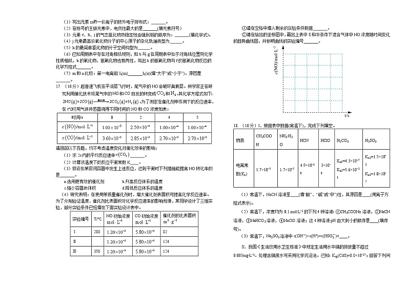 辽宁省葫芦岛市2022-2023学年高二上学期期末学业质量监测化学试题（Word版含答案）03