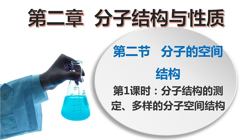 高二化学人教版2019选择性必修二 2.2.1分子的空间结构（第1课时 分子空间结构及其测定）课件01