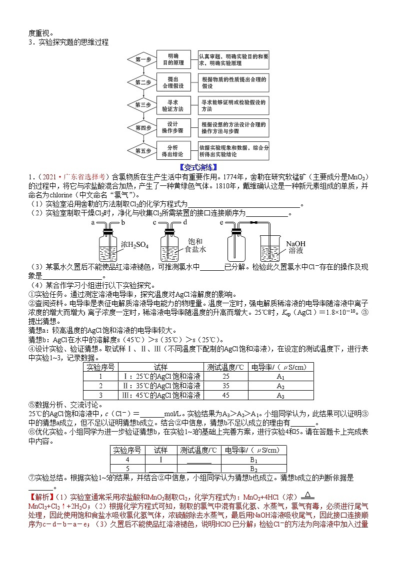 【新高考】2023年高考化学二轮题型精讲精练——专题28 性质探究类综合性实验题（学生版）第3页