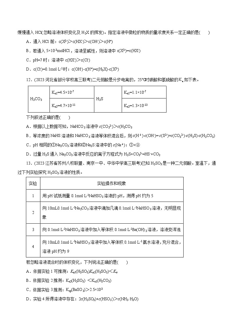 【高考二轮复习】2023年高考化学精讲+精练+小测（全国通用）——专题11 水溶液中离子反应（测）（原卷版+解析版）03