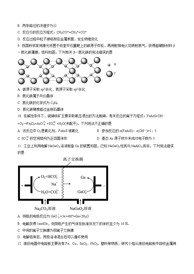 湖南省长沙市第一中学2022-2023学年高三下学期月考（六）化学试题无答案第3页