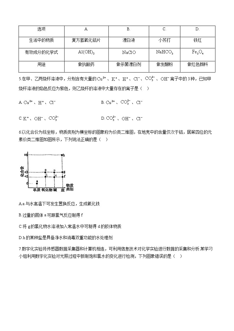 广东省广州市三校2022-2023学年高一上学期期末联考化学试题（含答案）第2页
