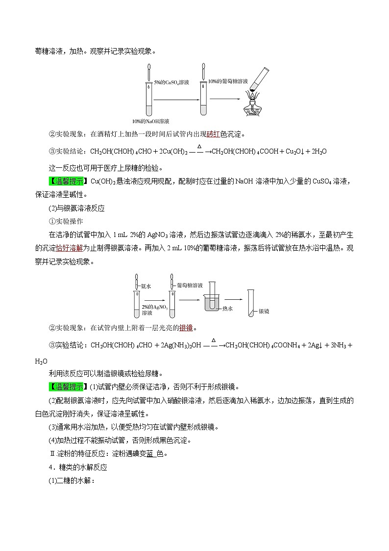 考点20  基本营养物质（考点归纳）- 高中化学学业水平考试必备考点归纳与测试（人教版必修1+必修2）02