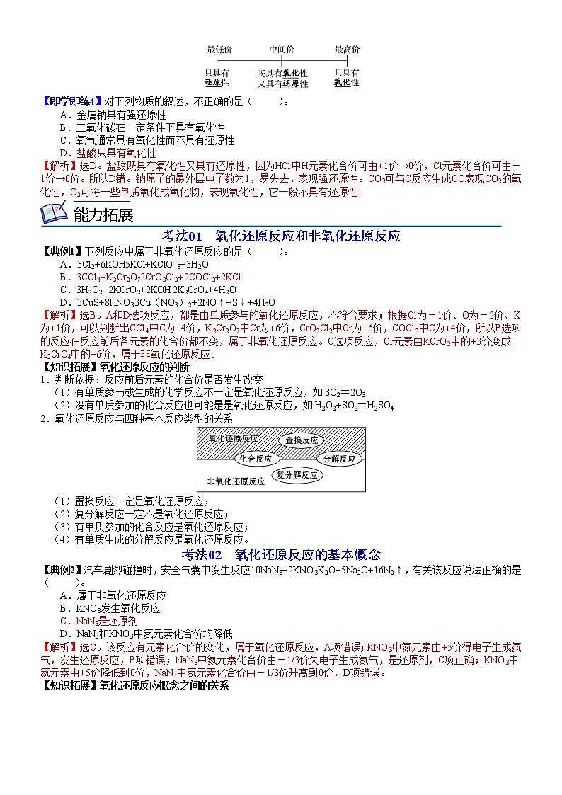 第13讲 氧化还原反应的基本概念-高一化学同步精品讲义（鲁科必修第一册 ）03