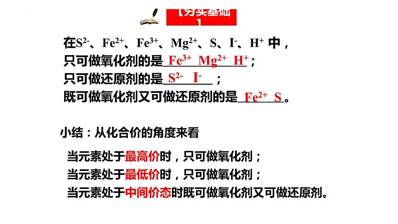 2023届高三化学备考第一轮复习氧化还原反应课件06