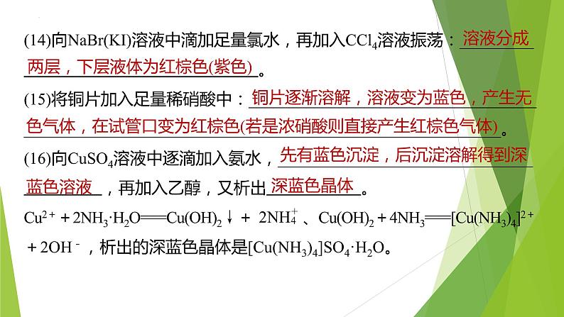 2023届高三化学二轮专题复习  实验综合大题突破4　化学实验现象的精准描述课件PPT第5页