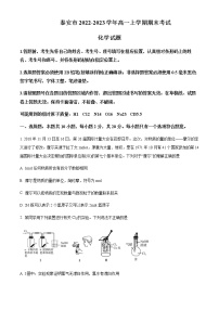 山东省泰安市2022-2023学年高一上学期期末考试化学试题（Word版含答案）