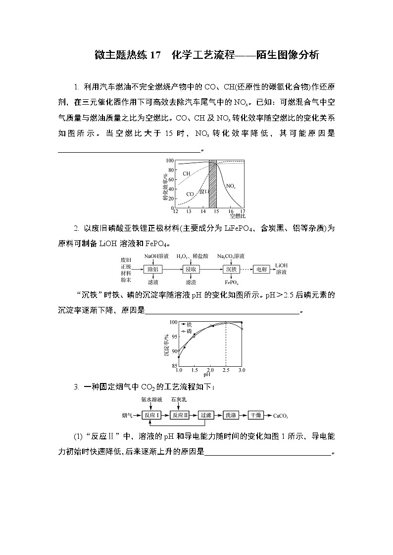 2023届高考化学二轮复习微主题热练17化学工艺流程——陌生图像分析作业含答案第1页