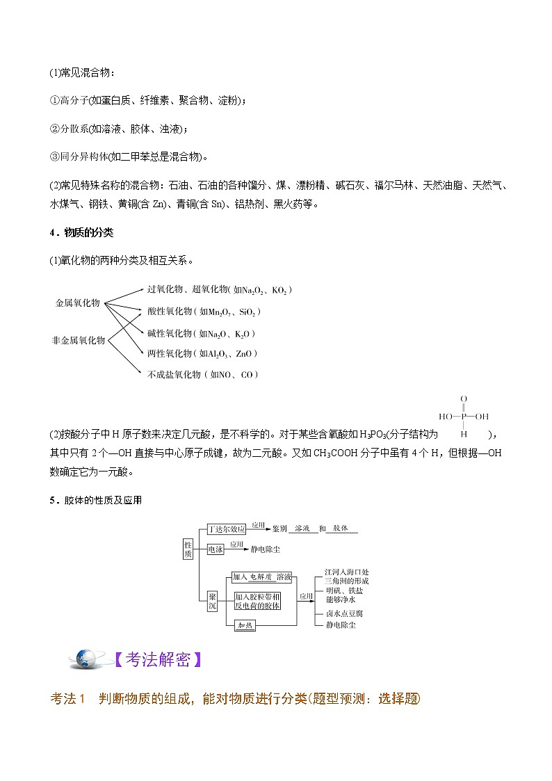 2023年高考化学二轮复习教案专题01物质分类STSE化学用语含解析第3页