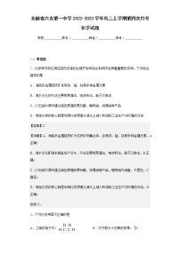 2022-2023学年安徽省六安第一中学高三上学期第四次月考化学试题含解析