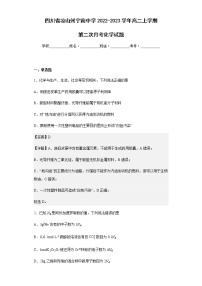 2022-2023学年四川省凉山州宁南中学高二上学期第二次月考化学试题含解析