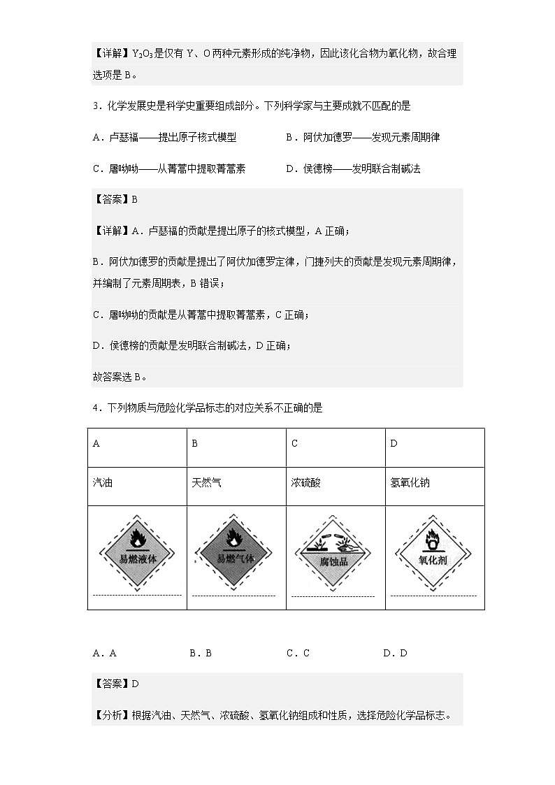2022-2023学年福建省福州第四中学高一上学期期末测试化学试题含解析02