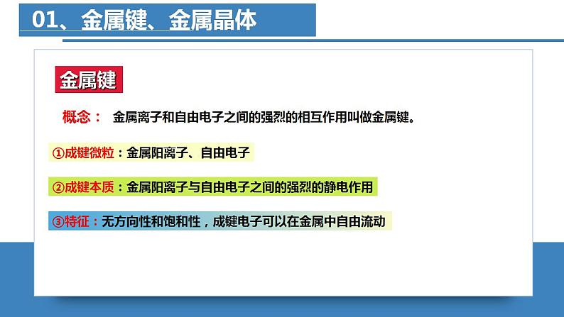 高二化学人教版2019选择性必修二3.3.1金属晶体与离子晶体(第1课时 金属键与金属晶体) 课件+练习含解析07