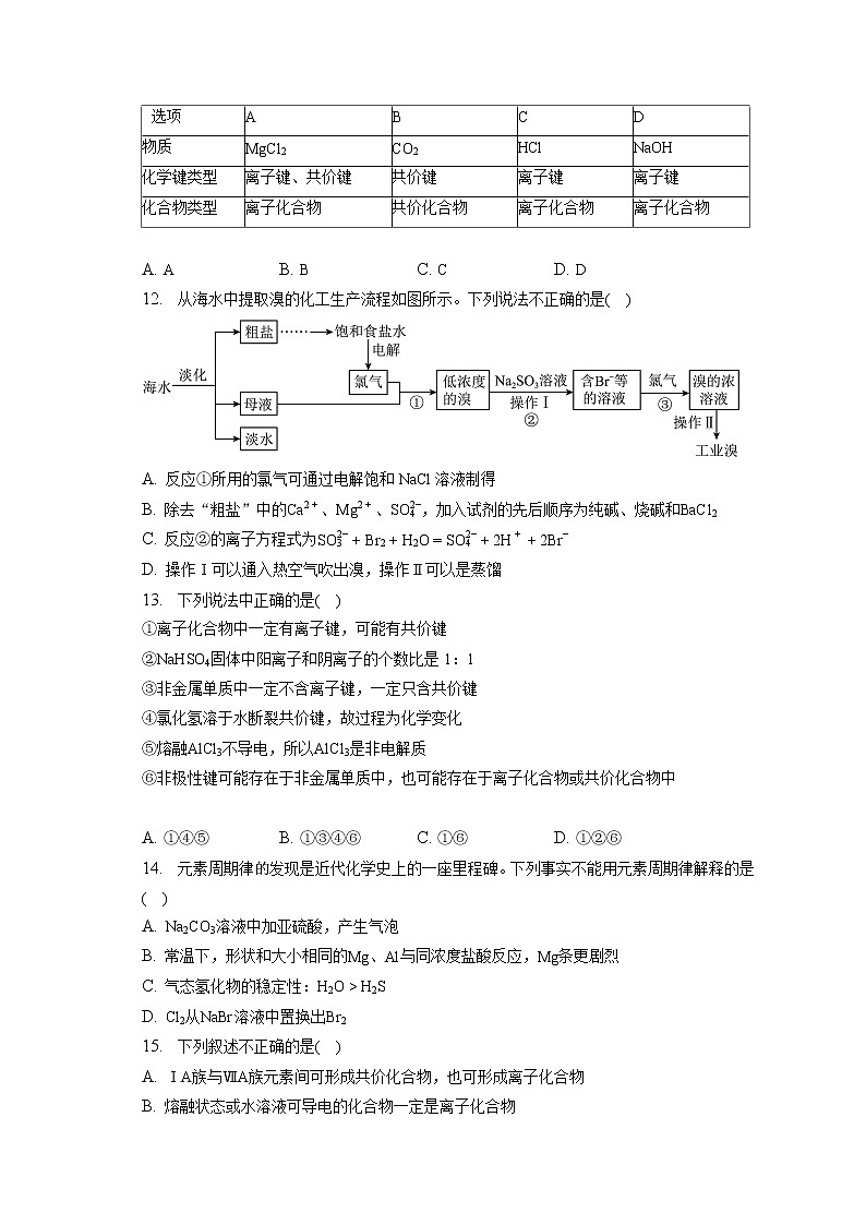 2021-2022学年福建省宁化第一中学高一（下）学期阶段考试化学试卷（第1次）（含答案解析）03