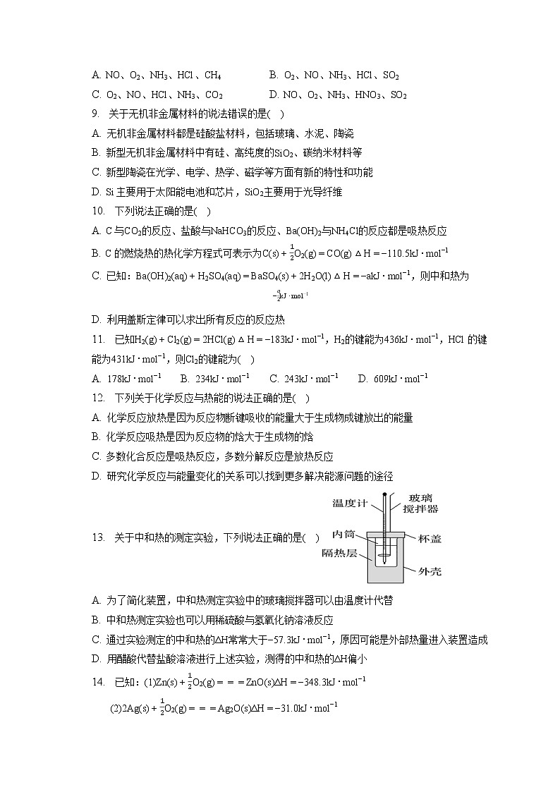 2021-2022学年辽宁省重点高中沈阳市郊联体高一（下）联考化学试卷（4月）（含答案解析）03