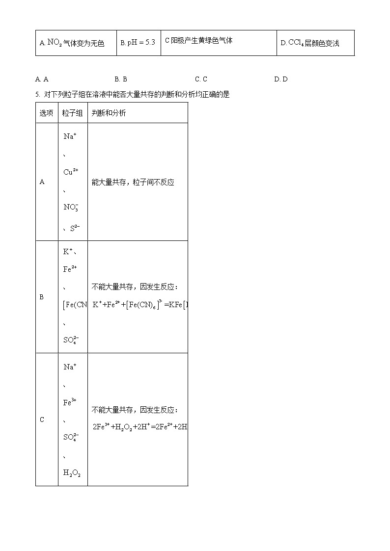 湖北省黄冈市2022-2023学年高二上学期期末调研考试化学试题无答案第2页