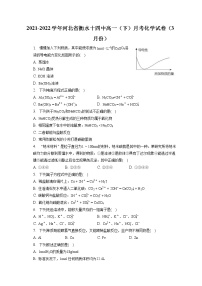 2021-2022学年河北省衡水十四中高一（下）月考化学试卷（3月份）（含答案解析）